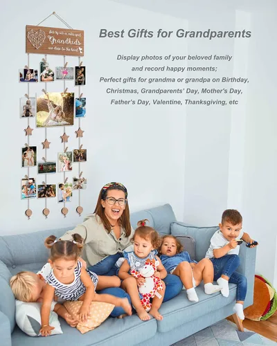 Miniatura 2 de CISYINO Día de la Madre, Día del Padre, Día del Abuelo, Navidad, regalos de cumpleaños para abuela abuelo de nietos, tablero de fotos para collage