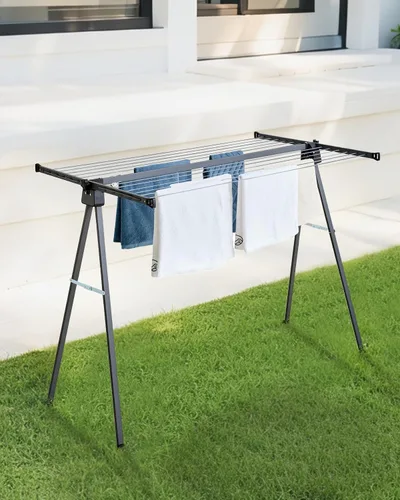 Miniatura 2 de JS HANGER Tendedero plegable para exteriores, de acero inoxidable resistente, secadora de ropa portátil plegable de 46 pies