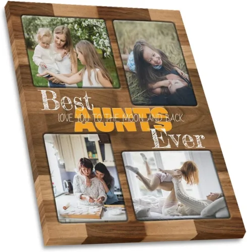 SHIYEL - Impresiones personalizadas en lienzo con foto, regalos de cumpleaños personalizables para tía de sobrina o sobrino, crea un lienzo de pared
