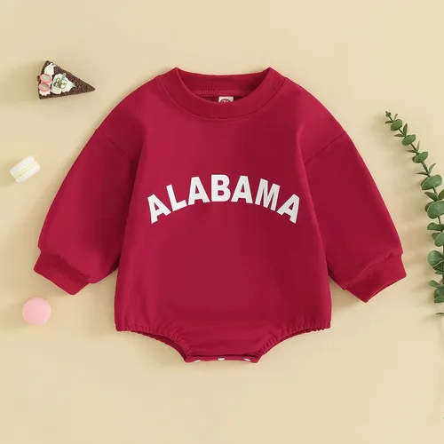 Miniatura 2 de Amiblvowa Baby Boy Girl Football Outfit Game Day Jumpsuit Infant Bubble Football Sweatshirt Romper Bodysuit Fall Clothes