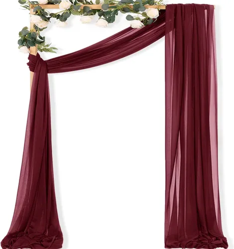 Miniatura 14 de MLMC 1 panel de tela para arco de boda azul bebé, 29 x 20 pies, cortinas de gasa extralargas transparentes de 6.6 yardas, paneles de cortinas