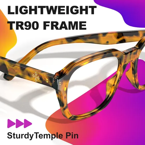 Miniatura 6 de VISOONE - Gafas de luz azul de moda con bloqueo de luz azul, anteojos cuadrados grandes para computadora para mujeres y hombres; Bennett