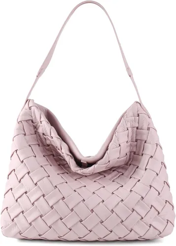 Bolso tejido para mujer, bolso de mano de cuero vegano, bolso de mano retro, hecho a mano, grandes bolsas de hombro de playa de verano
