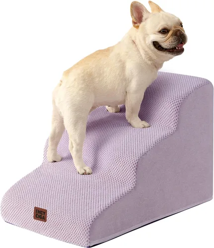 Miniatura 18 de EHEYCIGA Rampa de escaleras curvadas para perros pequeños de 15.7 pulgadas de alto, escalones para perros de 3 escalones para sofá y silla