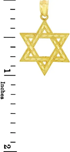 Miniatura 3 de Colgante de oro de 14 quilates con estrella judía de David (pequeño), Oro amarillo, No es una piedra preciosa