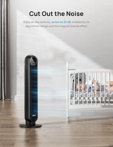 Miniatura 7 de Dreo Ventilador de torre Pilot Pro de 42 pulgadas con control remoto (DR-HTF005) Ventilador de torre para dormitorio, ventilador de piso silencioso
