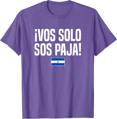 Miniatura 11 de Camiseta Vos Solo Sos Paja Salvadoran Slang Bandera de El Salvador, Negro