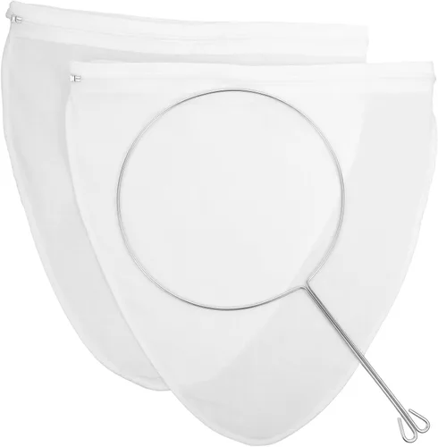 DOITOOL Bolsas de filtro de malla ultra fina de 9 pulgadas, filtro reutilizable con marco de acero inoxidable, filtro de café, filtro de té, filtro