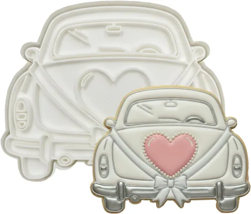 Miniatura 14 de Juego de 11 cortadores de galletas de amor con sello 3D de ácido poliláctico (PLA) para cocina, pastel, vestido de boda, formas de anillo de amor