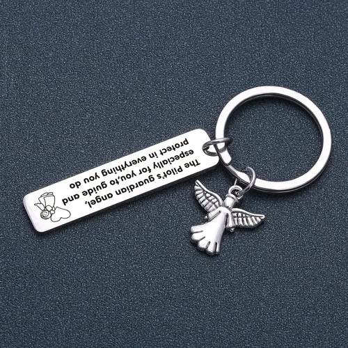 Miniatura 6 de RSZOTW Llavero piloto piloto de aviación, joyería para marido de viaje seguro para hermana, regalo de BFF joyería
