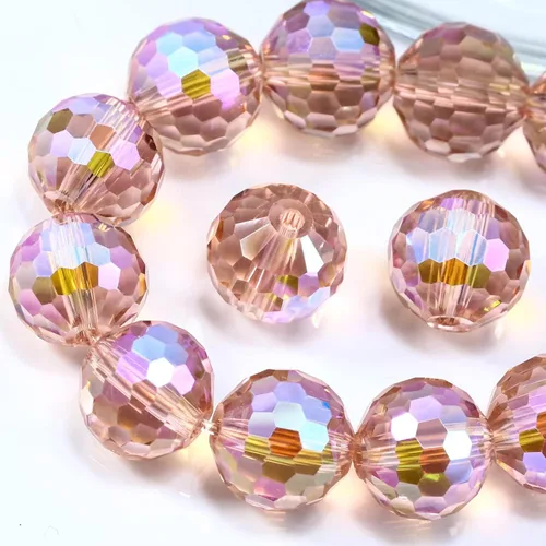 Miniatura 44 de Dowarm 150 PIEZAS Cuentas de cristal de vidrio redondas de 6 mm para hacer joyas, cuentas facetadas de cristal rondelle espaciadoras de color azul