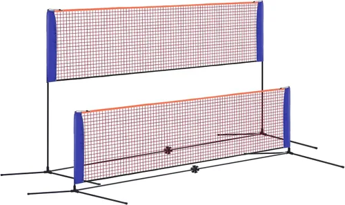 PATIKIL Red de bádminton portátil de 14 pies, juego de red de pickleball de altura ajustable con bolsa de transporte para voleibol, fútbol, al aire