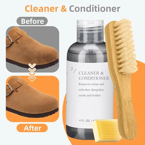 Miniatura 4 de Kit limpiador de zapatos de gamuza, kit de cuidado de zapatos con limpiador de zapatos, protector, resistente al agua, cepillo y borrador, kit