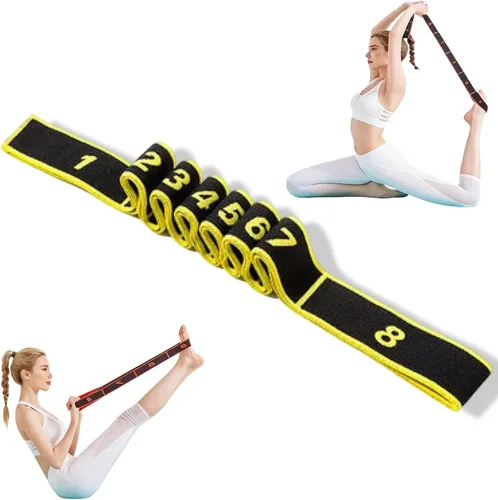 Miniatura 10 de Banda de resistencia de fitness para estiramiento y yoga, ejercicio de tirador de moda, bandas elásticas de ejercicio de 8/10 bucles para adultos