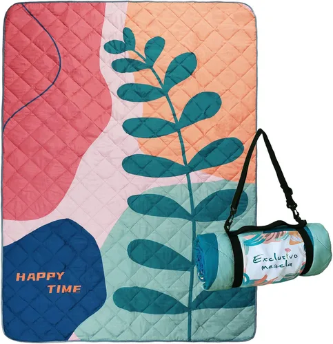 Exclusivo Mezcla Manta de picnic impermeable de 60 x 80 pulgadas, manta de camping moderna a prueba de arena de poliéster floral multicolor grande