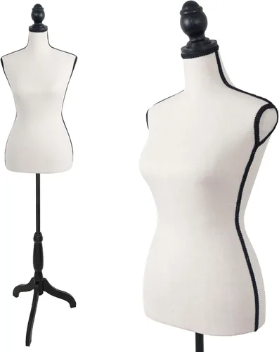 Cuerpo de maniquí femenino, maniquí para coser con forma de torso y soporte de trípode ajustable, maniquí para joyería y vestidos de costureras