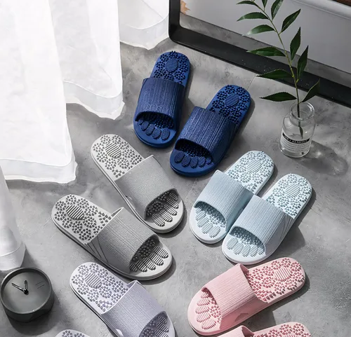 Miniatura 8 de Acupressure Massage Slippers Therapeutic Reflexology Sandals for Foot Acupoint Massage Shiatsu Arch Pain Relief Non-Slip Massage Shoes for Bath Azul