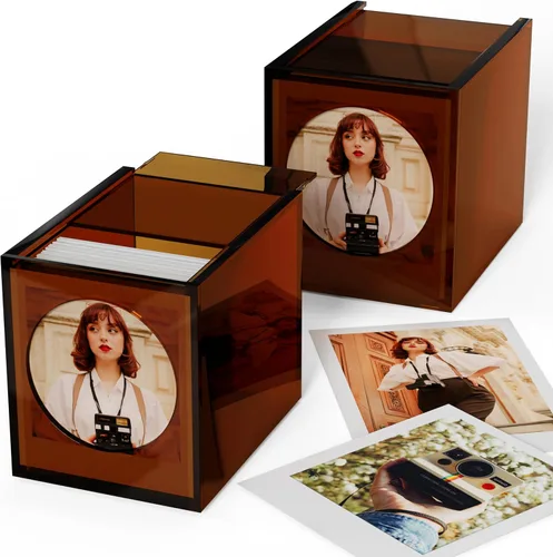 Miniatura 11 de WINKINE - Marco de fotos acrílico y caja de almacenamiento para película Polaroid i-Type/600/SX-70/Instax Square, marco de película de 4.2''x3.5
