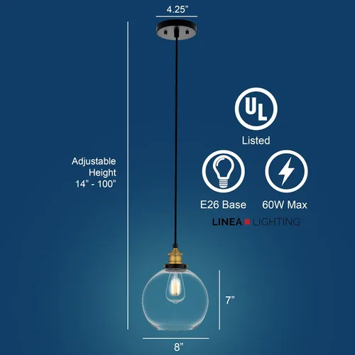 Miniatura 6 de Linea di Liara Primo - Lámpara de techo de fábrica industrial con pantalla de cristal y cordón de tela expuesta, dosel de 5 pulgadas– Downlight