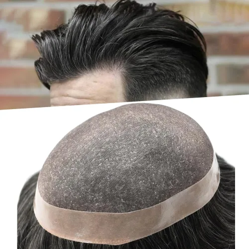 Miniatura 131 de Mens Toupee Hair Piece For Men Fine Mono Men Hair System Toupee For Men Hair Piece Real Human Hair System For Men Protesis Capilar Para Hombre 6x9