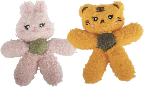 Miniatura 9 de Juguetes de felpa con hierba gatera para gatos de interior, juguetes interactivos para masticar para dentición y cuidado dental, juguete de nailon