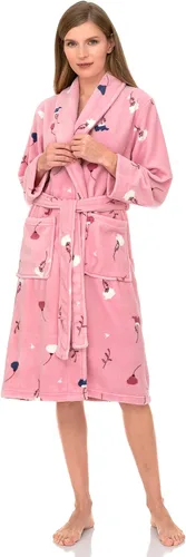 Miniatura 3 de TowelSelections Bata de baño de felpa para mujer, cuello de chal de forro polar