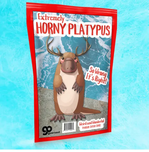 Miniatura 4 de Horny Platypus Cotton Candy – Caramelo sin gluten fabricado en los Estados Unidos – Divertido regalo de broma para Pascua o Navidad – Regalo