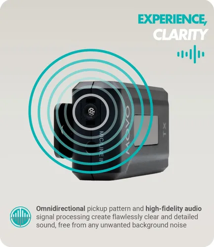 Miniatura 6 de Movo WMX-2 Micrófono inalámbrico para cámara con estuche de carga, micrófono Lavalier para cámaras DSLR, Vlogging, creación de contenido, cine