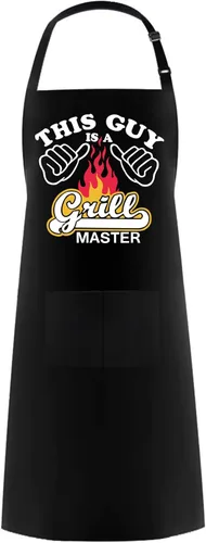 Miniatura 5 de Hyzrz Divertidos delantales ajustables para panadero con bolsillo para cocinero, parrilla, barbacoa, delantal de chef, regalos para el día del Negro