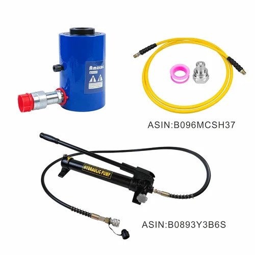 Miniatura 7 de AMZCNC Gato Hidráulico de Cilindro de 20T Cilindro Hidráulico Hueco de Acción Simple Cilindros Hidráulicos de Elevación de 150mm