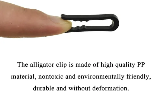 Miniatura 3 de HAHIYO 1.5in/38mm 200Pcs Clips de plástico negro en forma de U estilo cocodrilo - Pinzas de tela para costura, doblado, fijación de tela a tablero