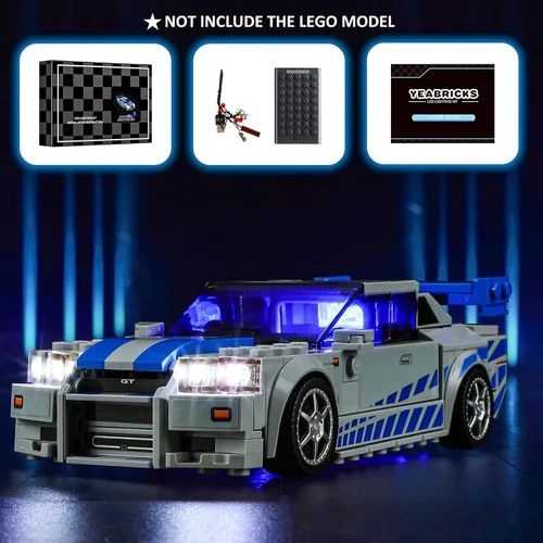 Miniatura 6 de YEABRICKS Luz LED para Lego-76917 Speed Fast 2 Furious Nissan Skyline GT-R Building Blocks Model (Lego Set no incluido)