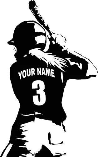 Calcomanía de pared personalizada para niñas y mujeres, jugador de sóftbol/béisbol – Elige tu nombre y números, camisetas de jugador personalizadas,