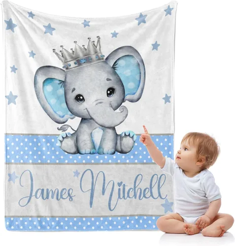 Miniatura 18 de J&SBGFT Manta de bebé personalizada para niños, personalizada con nombre, manta de recepción para niños pequeños, niños, cuna, cochecito, decoración
