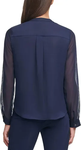Miniatura 3 de Tommy Hilfiger Women's Classic Long Sleeve Ruffle Front Blouse
