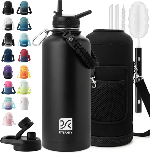 Miniatura 26 de DYSANKY Botella de agua aislada de 32 onzas, metal al vacío de acero inoxidable grueso, jarra de agua deportiva portátil para gimnasio y senderismo