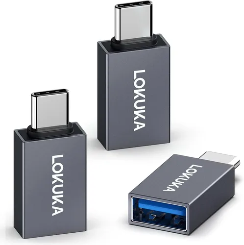 Adaptador USB C a USB A hembra (paquete de 3), adaptador USB 3.0 hembra de 5 Gbps a USB tipo C macho OTG convertidor compatible con MacBook,