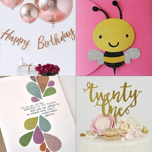 Miniatura 6 de Simetufy Cartulina con purpurina, 40 hojas en 20 colores, cartulina premium para Cricut, manualidades y proyectos de bricolaje, papel brillante