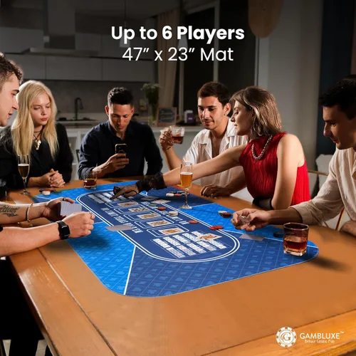 Miniatura 2 de GAMBLUXE - Tapete de póquer profesional de 47"X23" / 70"X35" para mesa - Superficie de póquer suave repelente al agua para mesa antideslizante