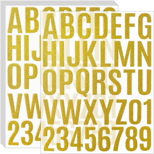 360 piezas de 10 hojas autoadhesivas de letras mayúsculas con purpurina dorada, letras adhesivas del alfabeto para manualidades, decoración de aula,