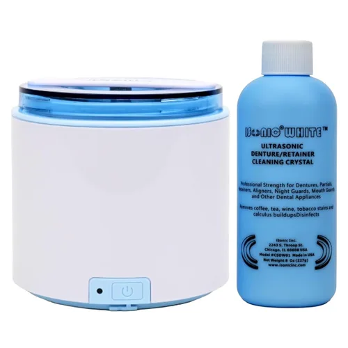 Miniatura 5 de iSonic DS180 Limpiador portátil de dentaduras/alineadores/retenedores para todos los aparatos dentales y de apnea del sueño, DC12V, AC100-240V