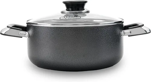 Miniatura 16 de Alpine Cuisine Olla antiadherente de 5 cuartos con tapa de vidrio templado y asas de transporte, utensilios de cocina multiusos, horno holandés