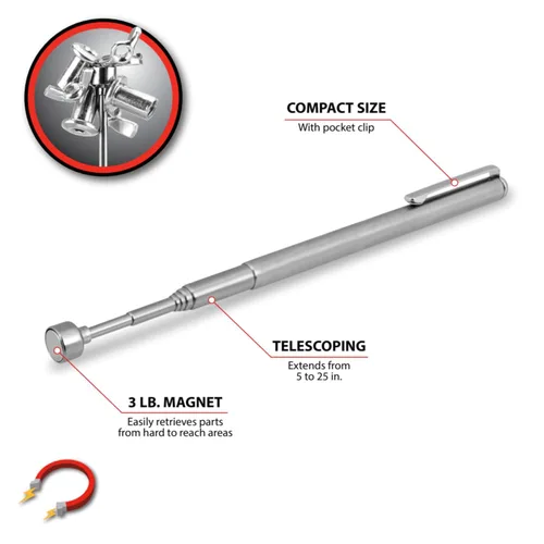 Miniatura 2 de Performance Tool W9100 Herramienta magnética de recogida de 3 libras, se extiende 25 pulgadas