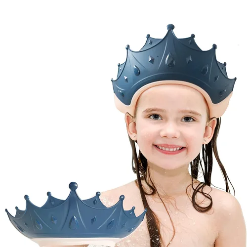 Miniatura 12 de Gorro de baby shower, gorro de ducha para niños, sombrero de visera para protección de ojos y oídos para niños de 0 a 9 años, bonita forma de corona