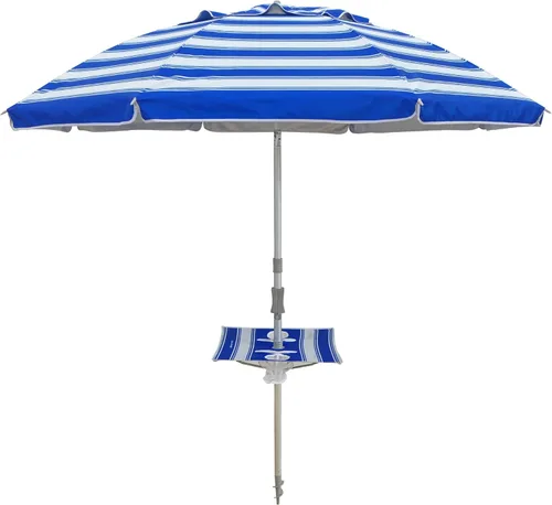 Miniatura 15 de Sombrilla de playa al aire libre de 6.5 pies con anclaje de arena, inclinación y protección solar UV50+, ligera y portátil, perfecta para playa