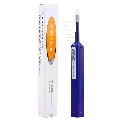 Limpiador de fibra LC Pen.800+ Limpiador de fibra de un solo clic, limpiador de conector óptico LCUPC de 0.049 in y pluma de limpieza de cara final