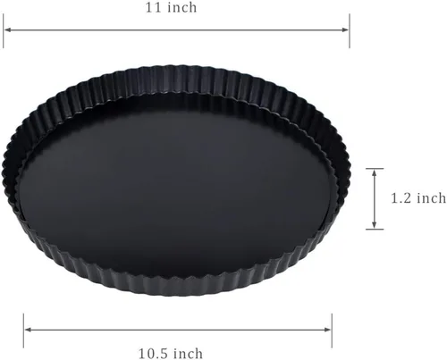Miniatura 3 de Webake Sartén para tartas de 11 pulgadas, sartén para quiche, parte inferior extraíble, antiadherente, redonda