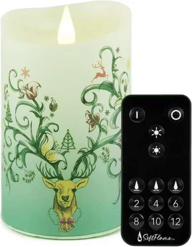 Miniatura 8 de Velas LED sin llama de cera real con control remoto, 3 x 5 pulgadas, llama móvil parpadeante 3D, velas que funcionan