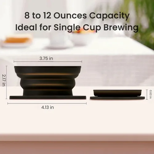 Miniatura 7 de Hervidor Eléctrico de Viaje Pequeño, Hervidor Eléctrico Plegable, Hervidor de Té Portátil + Goteador de Café Plegable Sin Papel para Verter