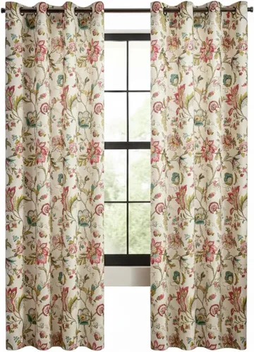Miniatura 8 de Par de cortinas Brissac con cintas, de Ellis Curtain, 70 x 63", color rojo